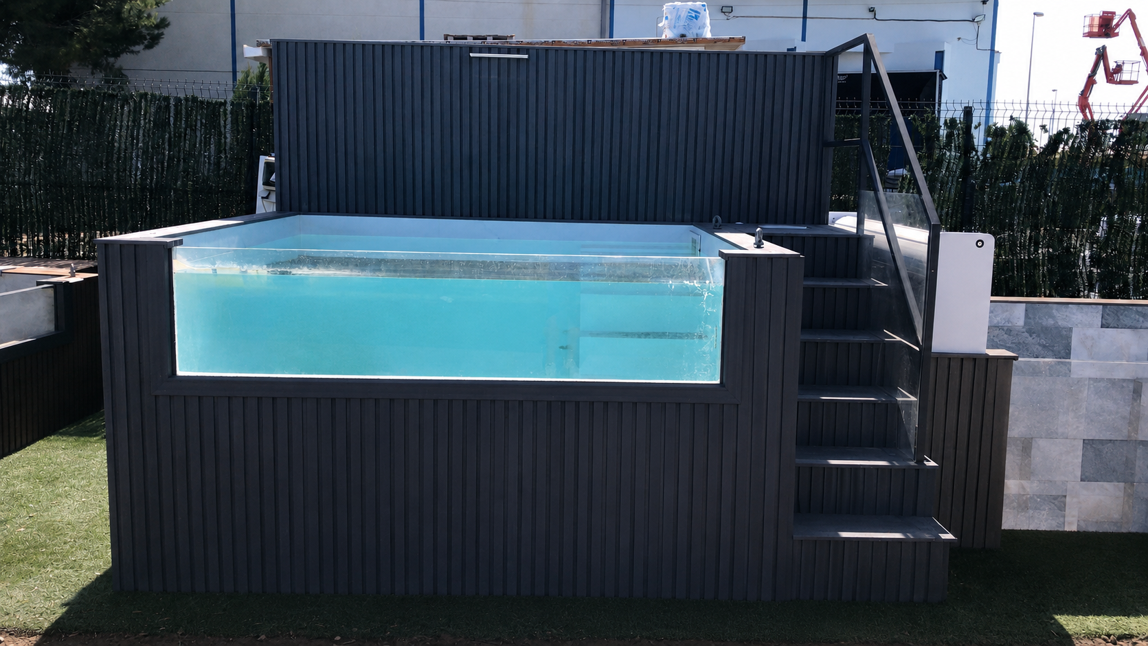 Piscina Elevada de patio 3,00 x 2,20m con cristal ampliado  (149PPCO/24 TA)