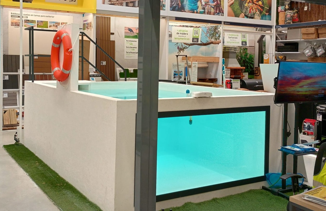 Piscina Elevada de patio 4,05 x 2,45m con cristal ampliado  (8PPC/23)